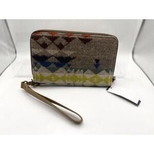 Pendleton Wool Zip Wristlet Pouch Organizer Southwestern Tribal Multicolor